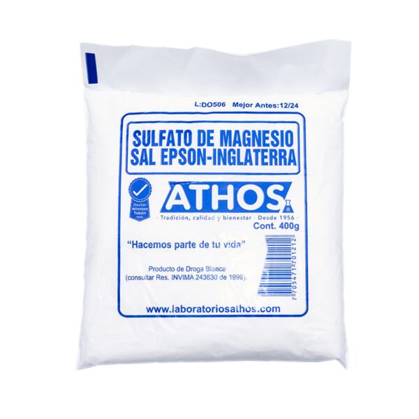 Sulfato De Magnesio 400 Gr Athos - Imagen 2