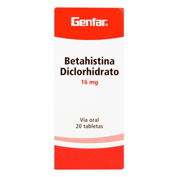 Betahistina 16 Mg 20 Tabletas