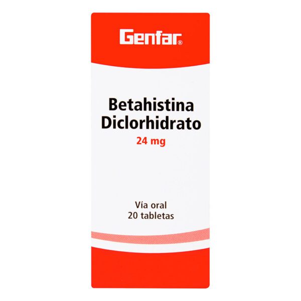 Betahistina 24 Mg 20 Tabletas