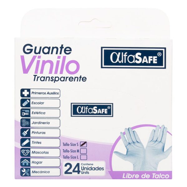 Guantes Vinilo Alfasafe 24 Uds S - Imagen 2