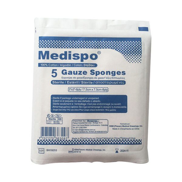 Gasa Medispo Precortada 7.5X7.5 5 Uds - Imagen 2