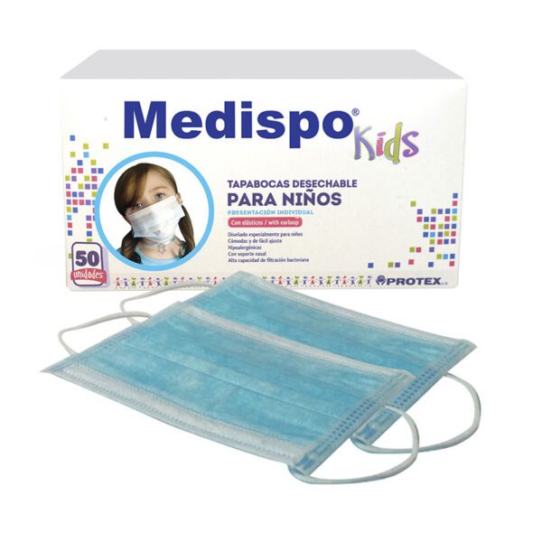 Tapaboca Des Protex Ninos Azul 50Uds