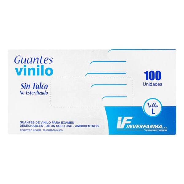 Guante De Vinilo L 100Uds Inverfarma