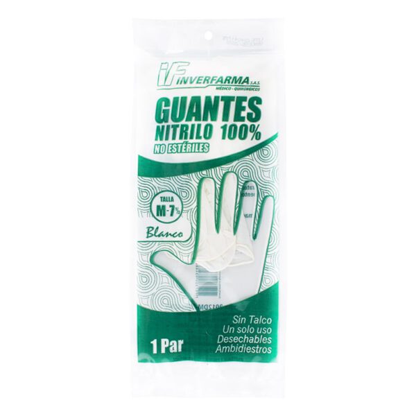 Guante De Nitrilo Blanco M 2 Uds Inver.