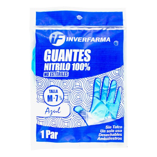 Guante De Nitrilo Azul M 2 Uds Inverf. - Imagen 2