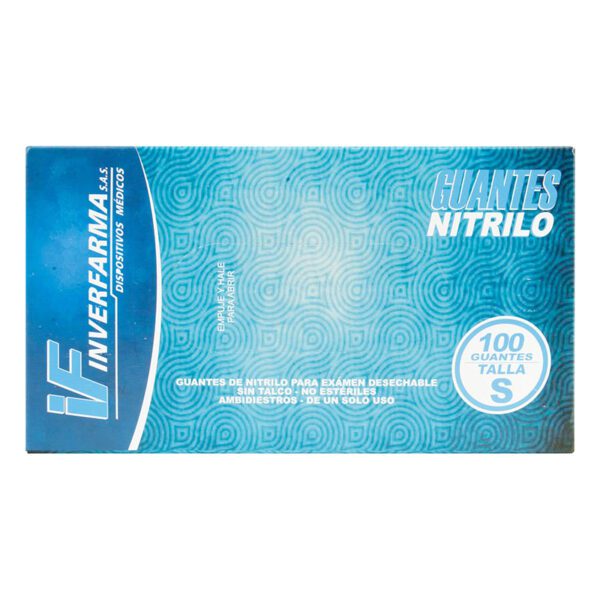 Guante De Nitrilo Azul S 100 Uds Inverf. - Imagen 2