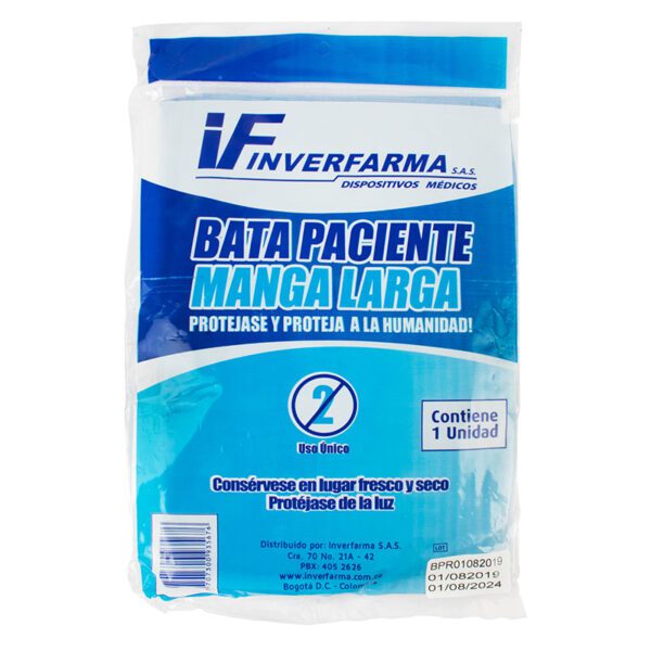 Bata Paciente Manga Larga 1Ud Inver. - Imagen 2