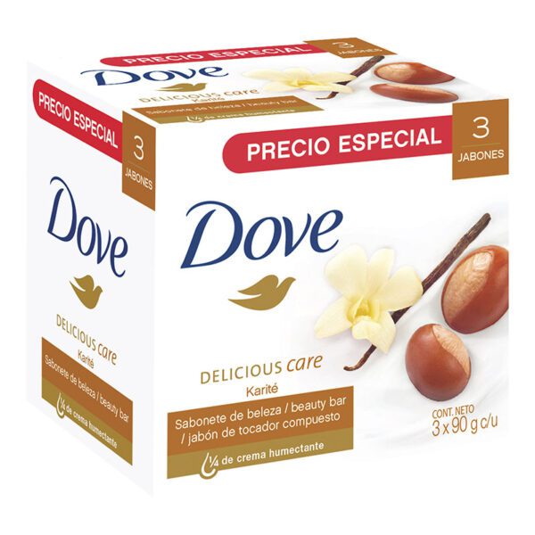 3 Jabones Dove Karité 90 Gr - Imagen 2